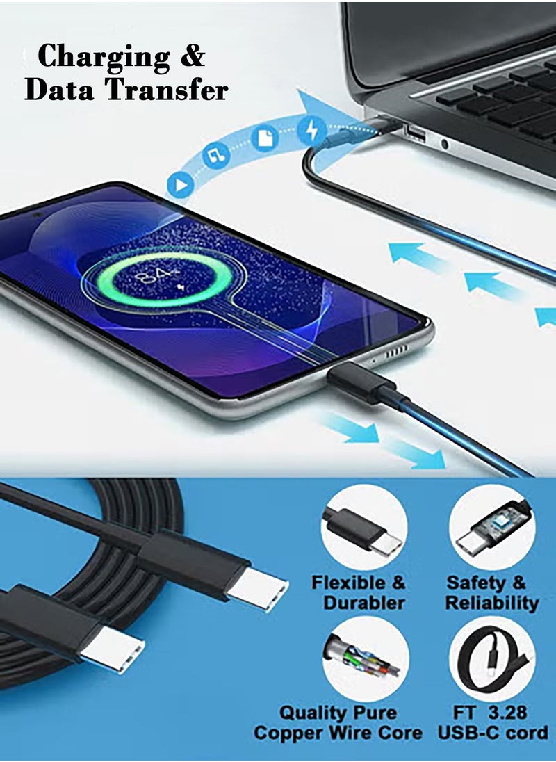 ماركة غير محددة - شاحن فائق السرعة بقوة 45 وات لمقبس سامسونج من النوع C مع كابل USB C، محول مقبس شاحن حائط وكابل متوافق مع Samsung Galaxy S24 Ultra/S24 Plus/S23 FE/S24/S22/S21 S20، A54 A25 A15 A05S A53 A34 A23 5G، Z Fold 4 5/Z Filp، Tab S7 S8 S9 باللون الأسود - Image 1