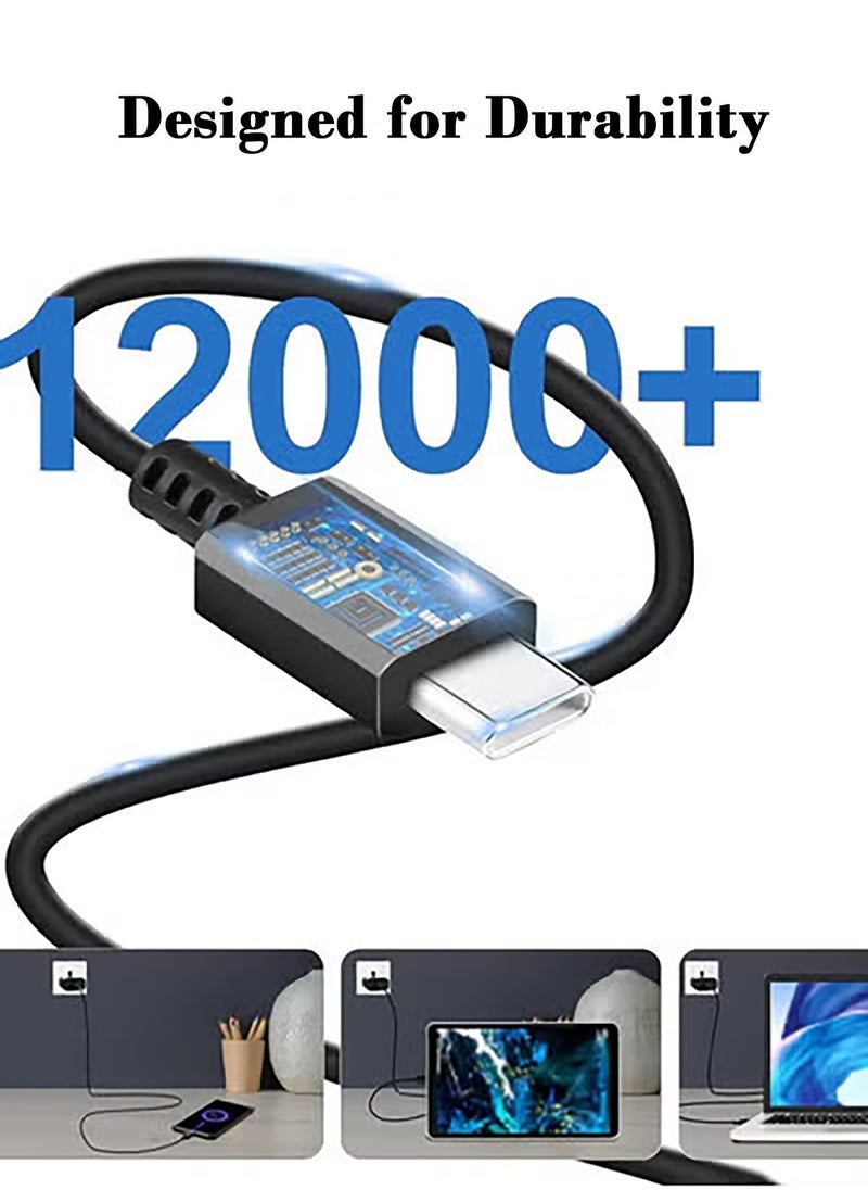ماركة غير محددة - شاحن فائق السرعة بقوة 45 وات لمقبس سامسونج من النوع C مع كابل USB C، محول مقبس شاحن حائط وكابل متوافق مع Samsung Galaxy S24 Ultra/S24 Plus/S23 FE/S24/S22/S21 S20، A54 A25 A15 A05S A53 A34 A23 5G، Z Fold 4 5/Z Filp، Tab S7 S8 S9 باللون الأسود - Image 1