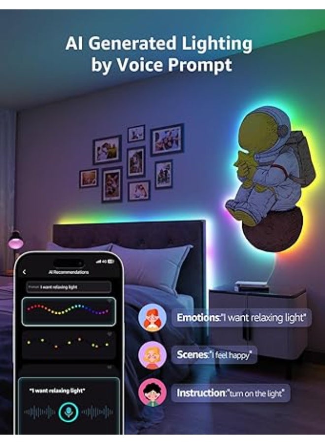 Lepro S1 AI Smart Rainbow LED Strip Light 5M, 30 LEDs/M, Music Sync, Works with Alexa & Google Home, WiFi Bluetooth App Voice Control, AI Lighting Design Assistant, MagicColor LED Lights for Bedroom - Image 2