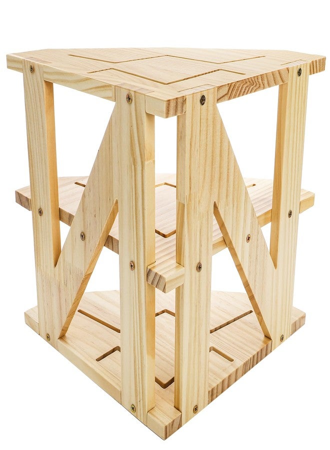 Goaste 3 Tier Wood Corner Shelf, Kitchen Countertop Storage Organizer, Cabinet Bowls & Spice Rack, Space-Saving Counter Organizer Tray for Bread Pantry Organization, Kitchen, Bathroom, 10x10x9.8 Inch - Image 5