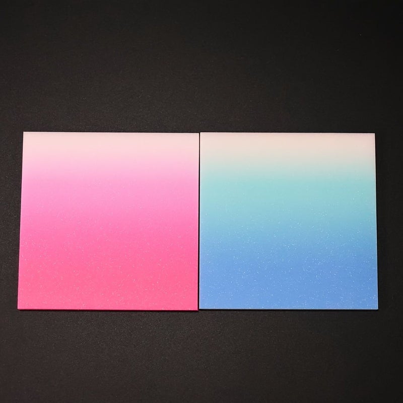 100 Sheets Pink Blue Gradient Translucent Sticky Notes Shiny Self Adhesive Residue Free 3x3 Inches Glowing Dreams - Image 2