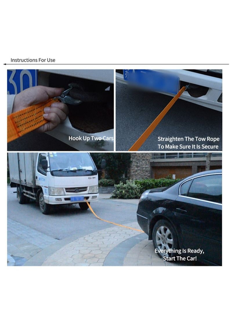Sharpdo - High Strength Heavy Duty Self-Rescue Car Tow Rope Strap Belt Strong Hook Towing Cable Trailer 3M 3Tons - Image 1
