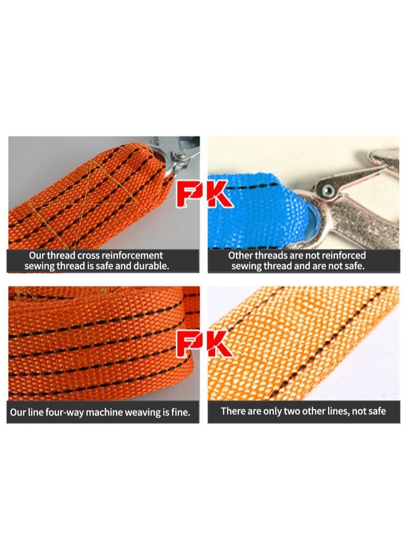 Sharpdo - High Strength Heavy Duty Self-Rescue Car Tow Rope Strap Belt Strong Hook Towing Cable Trailer 3M 3Tons - Image 1