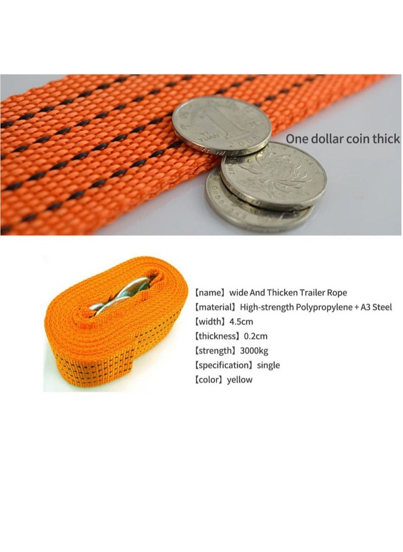 Sharpdo - High Strength Heavy Duty Self-Rescue Car Tow Rope Strap Belt Strong Hook Towing Cable Trailer 3M 3Tons - Image 1