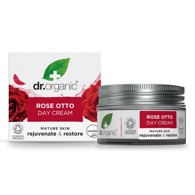 dr.organic Dr. Organic Rose Otto Day Cream | Hydrates and Rejuvenates, Supports Healthy-Aging, Natural, Certified Organic, Paraben & SLS-Free, 50 mL / 1.7 fl oz - Image 1