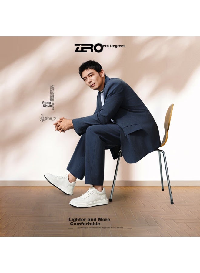 Zero Lingdu Lightweight Zero-feel Thick-soled Suit White Sneakers Casual Skateboard Shoes For Men, White, Size 40 - Image 2