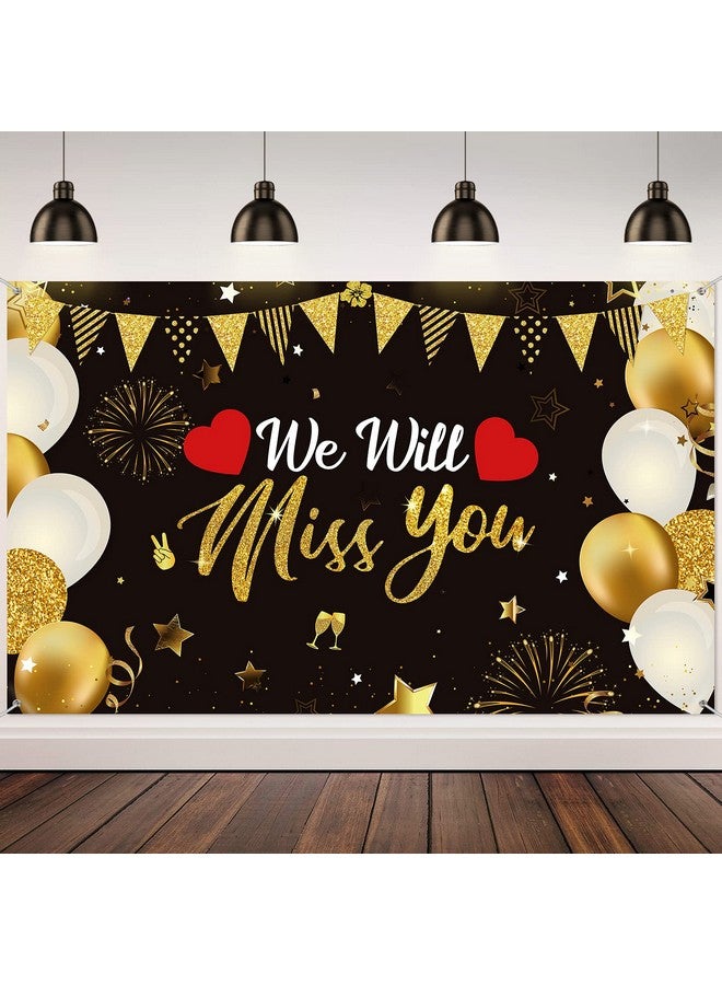 Irenare زينة حفلة وداع إيرينار، خلفية حفلة وداع كبيرة جداً باللونين الأسود والذهبي، لافتة خلفية للتصوير لاحتفالات الوداع، الذكرى السنوية، التقاعد، حفلة التخرج، 70.8 × 43.3 بوصة - Image 1