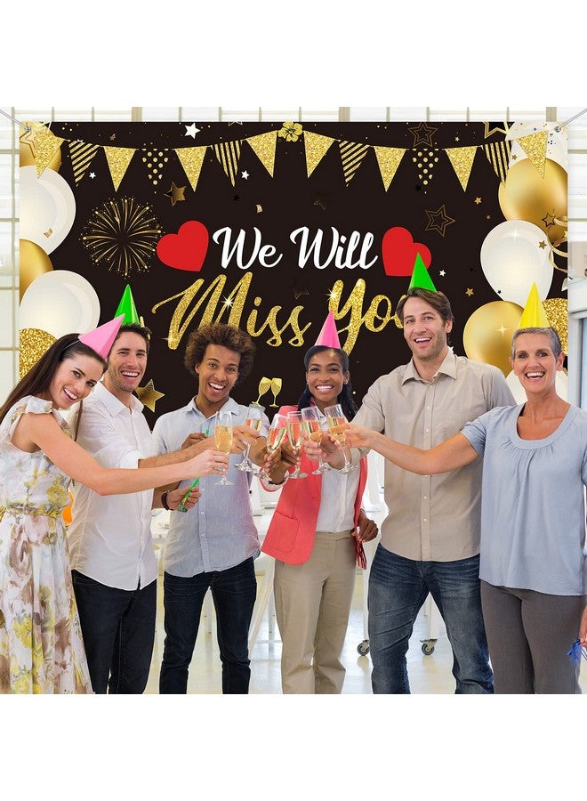 Irenare زينة حفلة وداع إيرينار، خلفية حفلة وداع كبيرة جداً باللونين الأسود والذهبي، لافتة خلفية للتصوير لاحتفالات الوداع، الذكرى السنوية، التقاعد، حفلة التخرج، 70.8 × 43.3 بوصة - Image 3