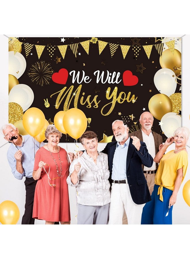 Irenare زينة حفلة وداع إيرينار، خلفية حفلة وداع كبيرة جداً باللونين الأسود والذهبي، لافتة خلفية للتصوير لاحتفالات الوداع، الذكرى السنوية، التقاعد، حفلة التخرج، 70.8 × 43.3 بوصة - Image 5