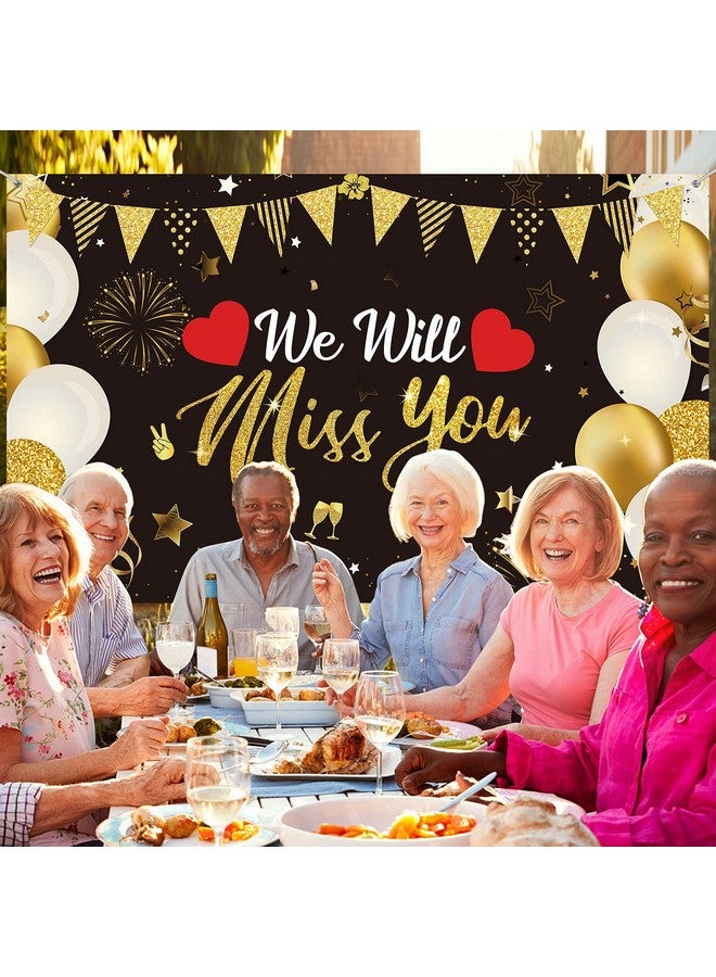 Irenare زينة حفلة وداع إيرينار، خلفية حفلة وداع كبيرة جداً باللونين الأسود والذهبي، لافتة خلفية للتصوير لاحتفالات الوداع، الذكرى السنوية، التقاعد، حفلة التخرج، 70.8 × 43.3 بوصة - Image 4