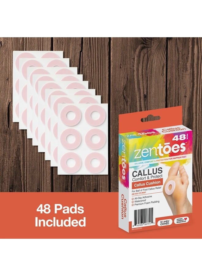 Zentoes Callus Cushions Round Foam Padding with Water-Resistant Self-Stick Adhesive, Protects Foot, Heel and Toes from Rubbing and Friction, Pain Relief from Shoe Pressure (48 Count)  - Image 5