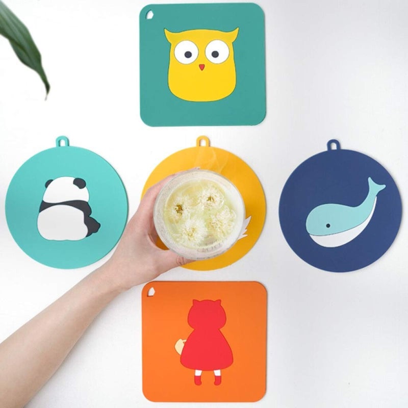 Leeonz PVC Trivet Mat Hot Pads Heat Resistant Coasters Tableware Insulation Pad PotholdersCups PadPlacemat NonSlip Mat FlexibleRandom Color and PatternPack of 6 - Image 2