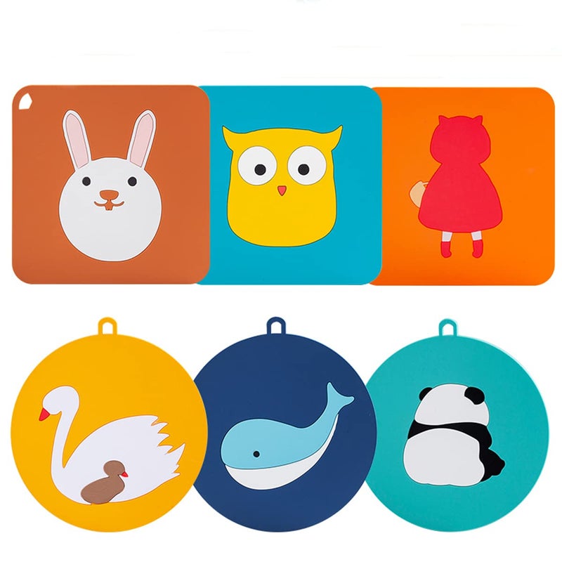 Leeonz PVC Trivet Mat Hot Pads Heat Resistant Coasters Tableware Insulation Pad PotholdersCups PadPlacemat NonSlip Mat FlexibleRandom Color and PatternPack of 6 - Image 1