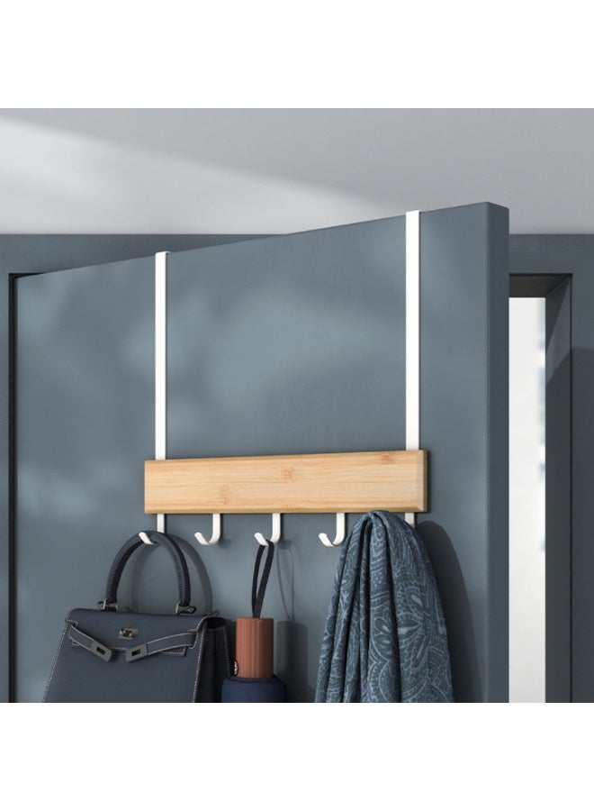 Smart Storage ⭐Smart Storage Over Door Hook Rack – 5 Hooks Heavy Duty Carbon Steel Door Hanger Organizer for Coats, Bags, Towels, Keys – Space Saving Over The Door Storage Rack – White - Image 5