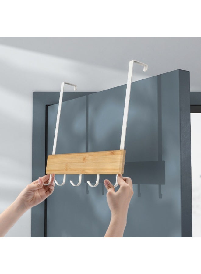 Smart Storage ⭐Smart Storage Over Door Hook Rack – 5 Hooks Heavy Duty Carbon Steel Door Hanger Organizer for Coats, Bags, Towels, Keys – Space Saving Over The Door Storage Rack – White - Image 3