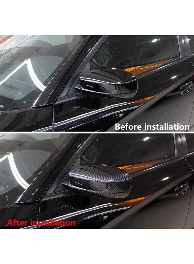 Crosselec Carbon Fiber Side Door Mirror Cover Molding Trim for Dodge Charger 2011-2021 for Chrysler 300 300C 2011-2022 (Carbon Fiber Pattern) - Image 4