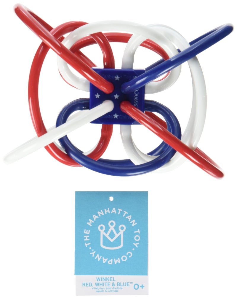 Manhattan Toy Manhattan Toy Red, White, and Blue Winkel Rattle and Teether Baby Toy - Image 2