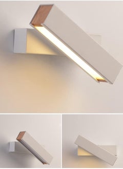LOOPITYS Warm light (3000K)-Wall Light LED Wall Sconce Modern Simple Bedside Light 270° Rotatable Wall Lantern Wood Wall Mounted Light Home Ceiling Wall Sconce Compatible with Living Room Home Bedside Decor Lamp  - Image 2