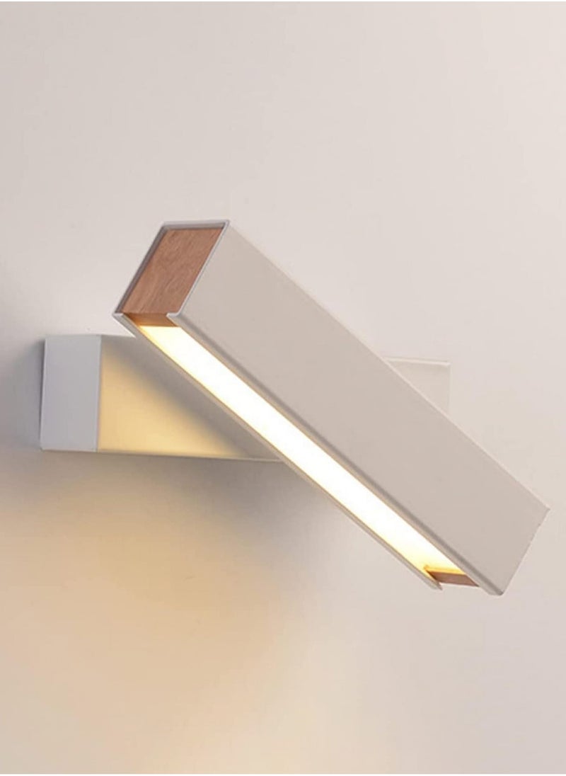 LOOPITYS Warm light (3000K)-Wall Light LED Wall Sconce Modern Simple Bedside Light 270° Rotatable Wall Lantern Wood Wall Mounted Light Home Ceiling Wall Sconce Compatible with Living Room Home Bedside Decor Lamp  - Image 1