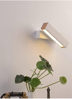 LOOPITYS Warm light (3000K)-Wall Light LED Wall Sconce Modern Simple Bedside Light 270° Rotatable Wall Lantern Wood Wall Mounted Light Home Ceiling Wall Sconce Compatible with Living Room Home Bedside Decor Lamp  - Image 3