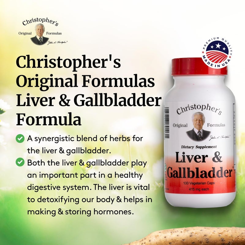 Christopher's Original Formulas Dr. Christopher's Liver & Gallbladder Formula - 425 mg - 100 Vegetarian Capsules - Image 4