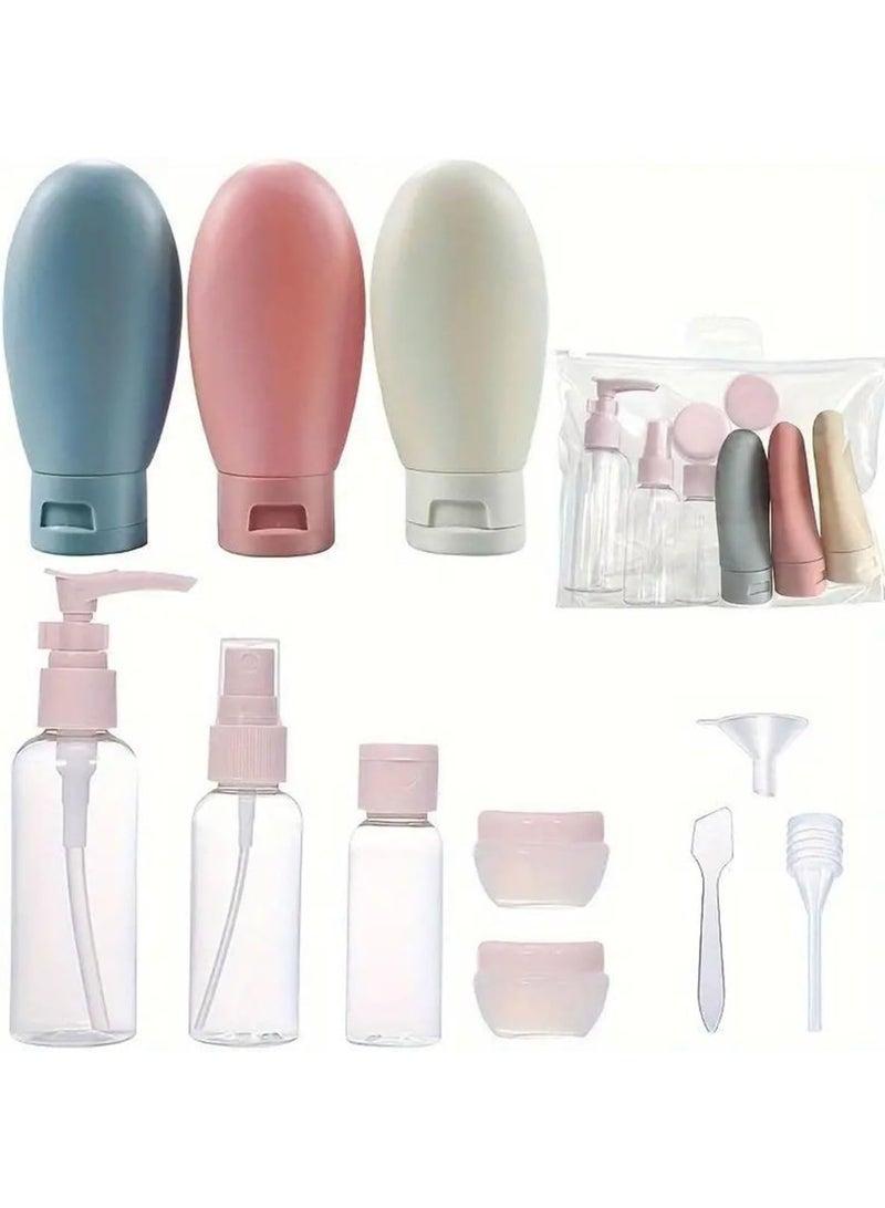 Travel Toiletry Bottles Travel Containers for Toiletries, Leak Proof Portable Toiletry Container Set, Clear PET Flight Size Cosmetic Containers for Lotion, Shampoo, Cream, Soap, Set of 11 - Image 1