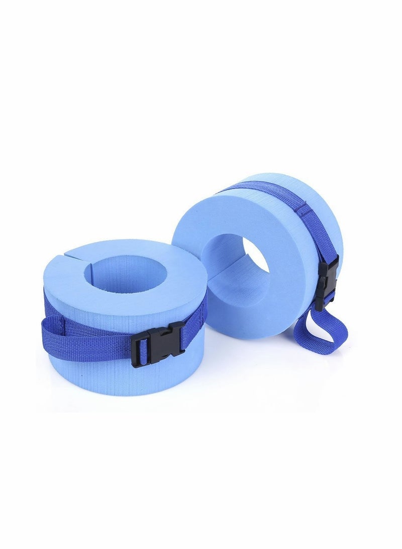 KASTWAVE أساور سباحة مائية من الرغوة، أساور تمارين رياضية، حلقات تعويم لتمارين اللياقة البدنية، أحزمة للكاحل والذراعين مع مشبك سريع الفك لتدريب اللياقة البدنية والسباحة، مجموعة من قطعتين - Image 4