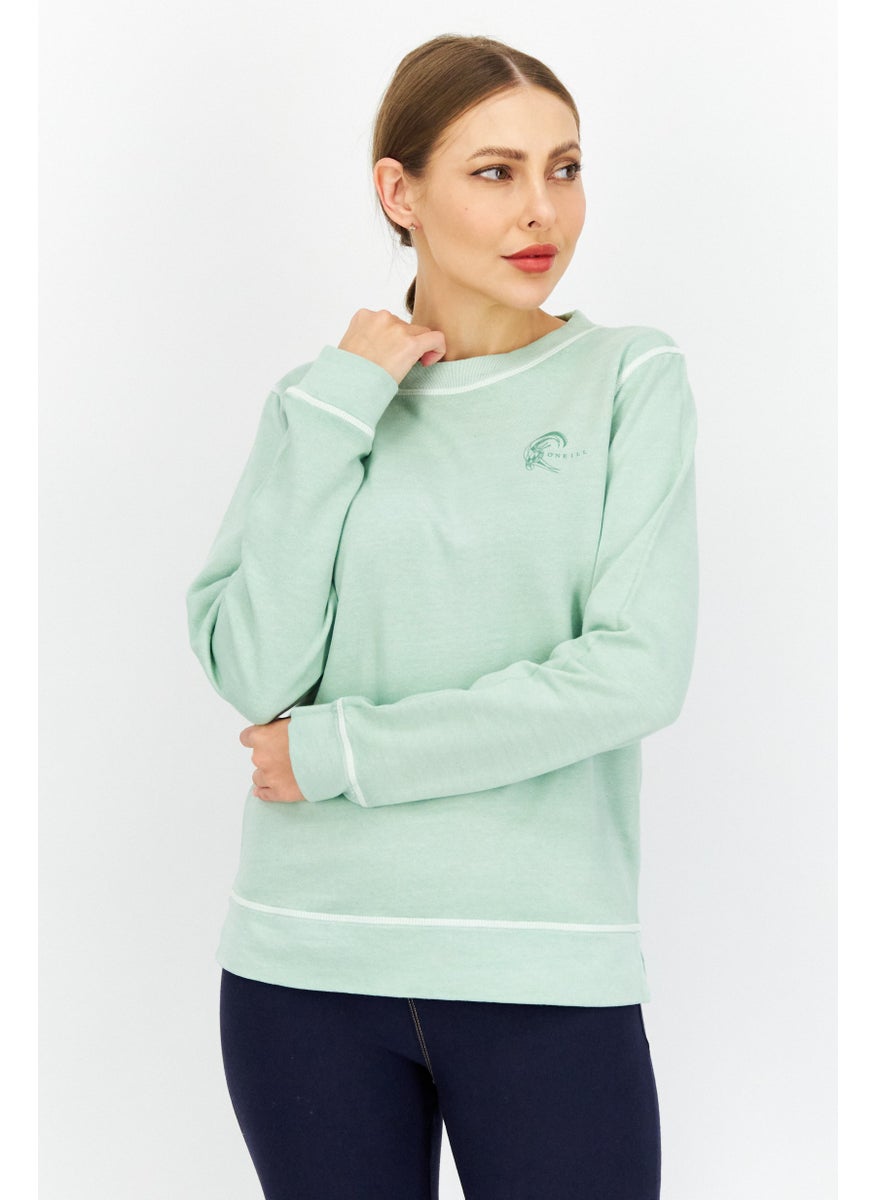 Women Crew Neck Brand Logo Sweatshirt, Green - pzsku/ZE4172925F6509588CD4CZ/45/_/1737642160/9985905a-060d-4f3c-adcc-91d4db71ef88