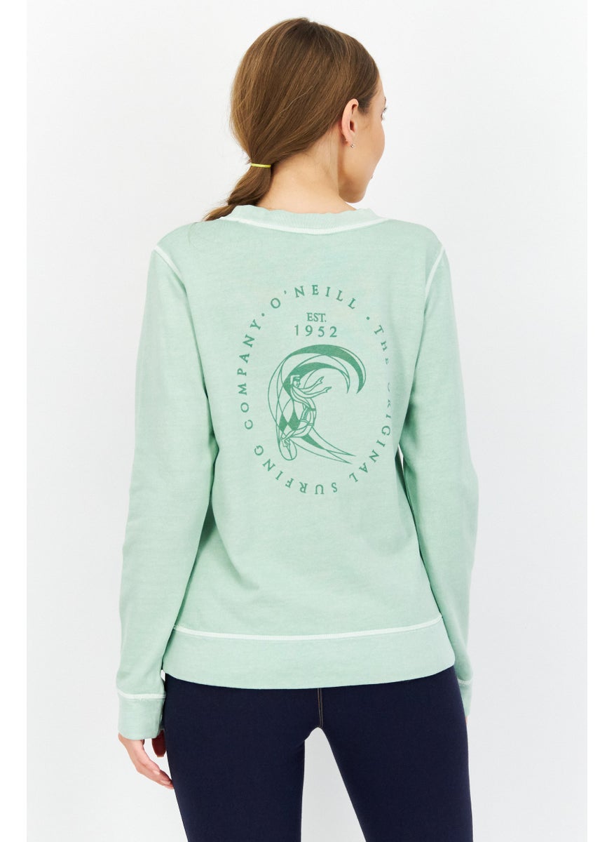 Women Crew Neck Brand Logo Sweatshirt, Green - pzsku/ZE4172925F6509588CD4CZ/45/_/1739715519/9464a001-0253-4966-ac71-f53ffbbca457