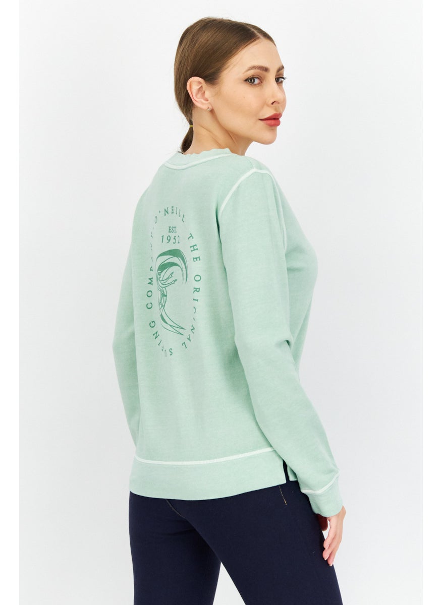 Women Crew Neck Brand Logo Sweatshirt, Green - pzsku/ZE4172925F6509588CD4CZ/45/_/1739715520/faf435df-244d-41e9-abb3-d890a3aef0df