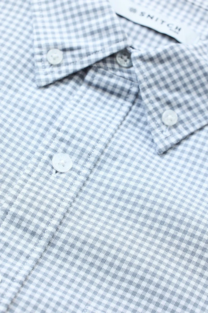 SNITCH Light Blue Light Blue Checkered Long Sleeve Regular Fit Plus Size Shirt for Men | Best Price UAE