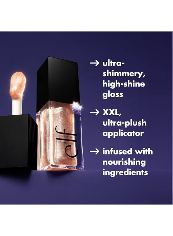 elf e.l.f. Glow Reviver Lip Oil Glimmer, Nourishing Tinted Lip Oil For A High-Shine Finish, Infused With Jojoba Oil, Vegan & Cruelty-Free, Candy Coded - Image 5