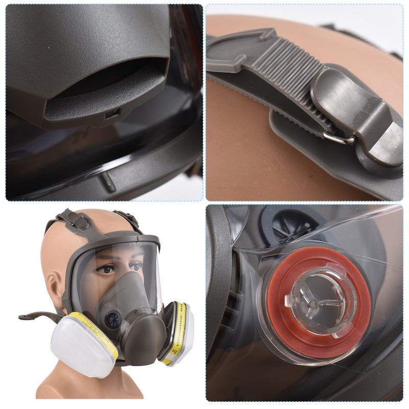 Reusable Respirator Full Facepiece 6800 Gas Mask Breathing Protection Full Face Cover Wide Field of View for Painting Organic Vapor Welding Polishing Woodworking and Other Work Protection - Image 4