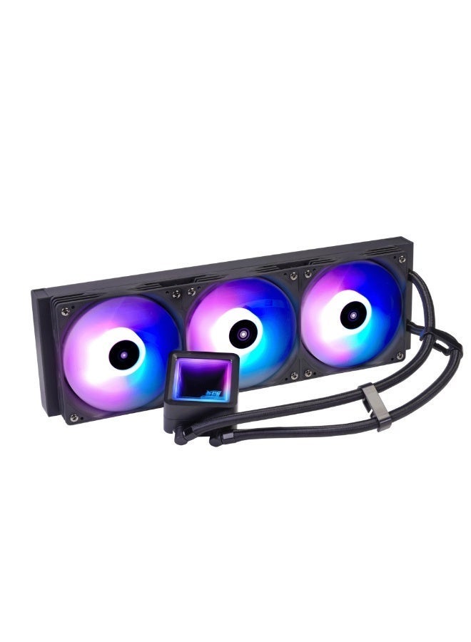 أداتا مبرد سائل لوحدة المعالجة المركزية XPG TRITON II 360SE ARGB، نظام تبريد مائي متكامل 360 مم - استهلاك طاقة 300 واط، متوافق مع معالجات Intel LGA 1851/1700/1200 و AMD AM5/AM4، إضاءة AURA Sync RGB - Image 1