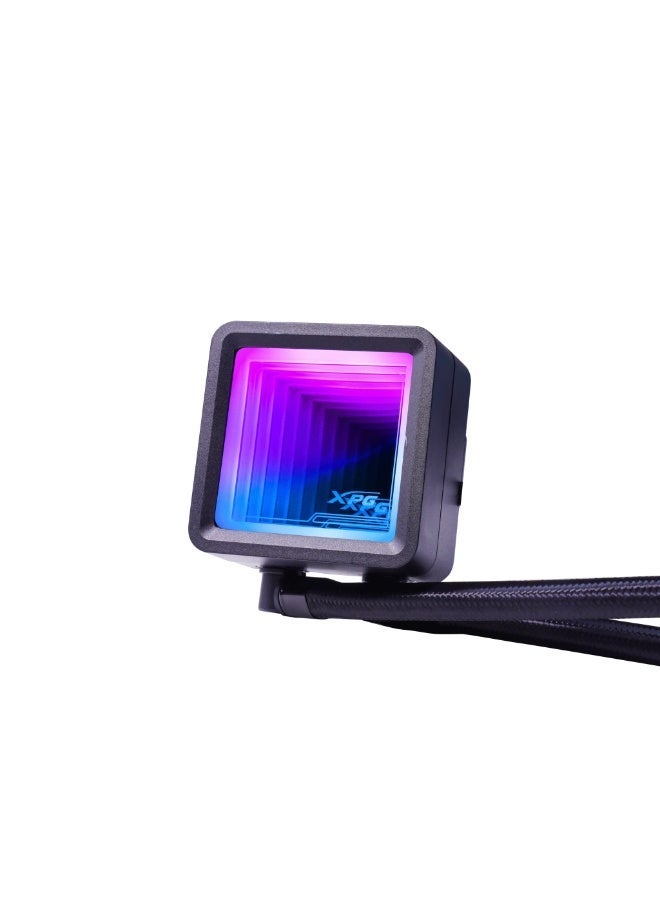أداتا مبرد سائل لوحدة المعالجة المركزية XPG TRITON II 360SE ARGB، نظام تبريد مائي متكامل 360 مم - استهلاك طاقة 300 واط، متوافق مع معالجات Intel LGA 1851/1700/1200 و AMD AM5/AM4، إضاءة AURA Sync RGB - Image 5