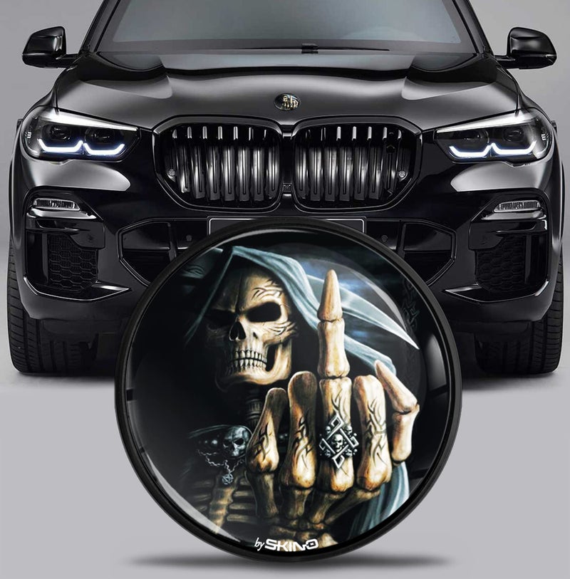 SkinoEu SkinoEu Compatible with BMW Emblem 51767288752 Front Hood Rear Trunk Roundel Tuning Badge 82mm 1 2 3 4 5 7 X1 X2 X3 X4 X5 X6 X7 Skull EX 10 - Image 1