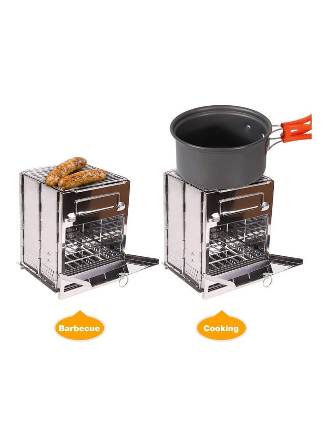 NIBEMINENT Portable Folding Stainless Steel Outdoor Wood Burning Camp Stove with Bag 10.6 x 7.8 7.8inch - Image 5