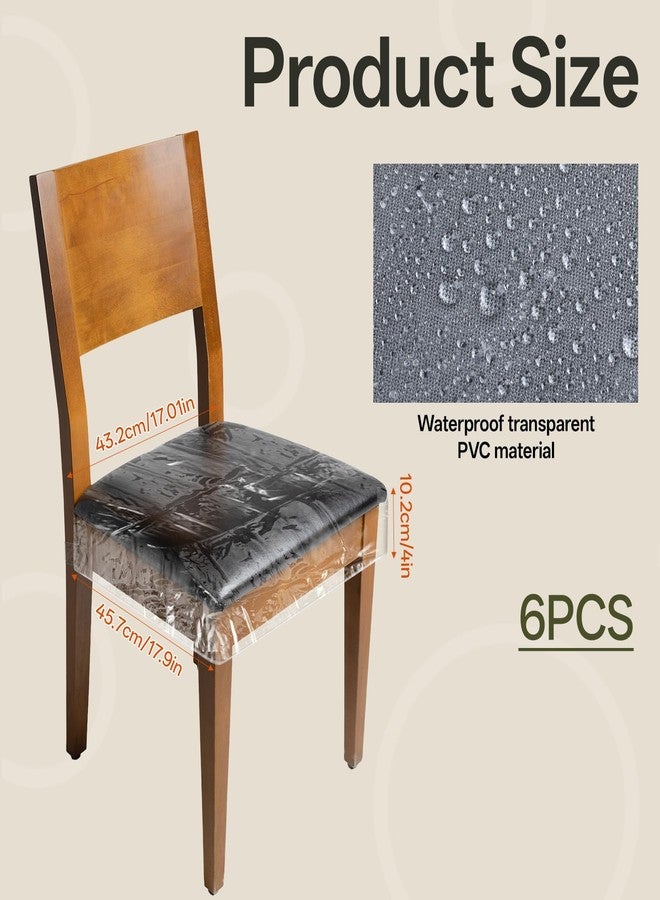 براساكو أغطية كراسي بلاستيكية شفافة، أغطية مقاعد كراسي الطعام، أغطية مقاعد مقاومة للماء والخدوش، واقيات كراسي للوسائد، مناسبة للقطط في المطبخ وغرفة الطعام، تناسب معظم الكراسي مقاس 16-18 بوصة، 6 قطع - Image 2