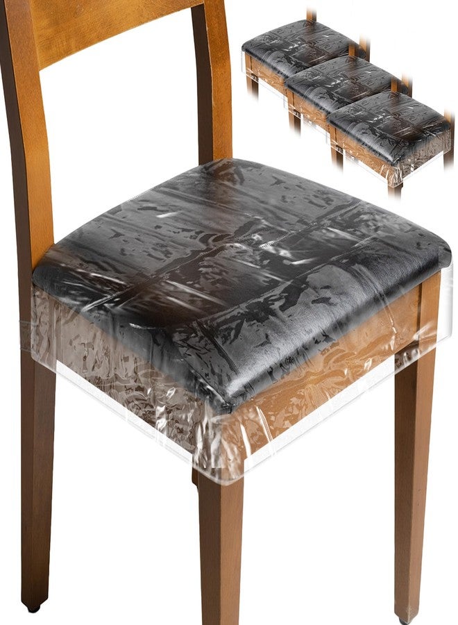 براساكو أغطية كراسي بلاستيكية شفافة، أغطية مقاعد كراسي الطعام، أغطية مقاعد مقاومة للماء والخدوش، واقيات كراسي للوسائد، مناسبة للقطط في المطبخ وغرفة الطعام، تناسب معظم الكراسي مقاس 16-18 بوصة، 6 قطع - Image 1