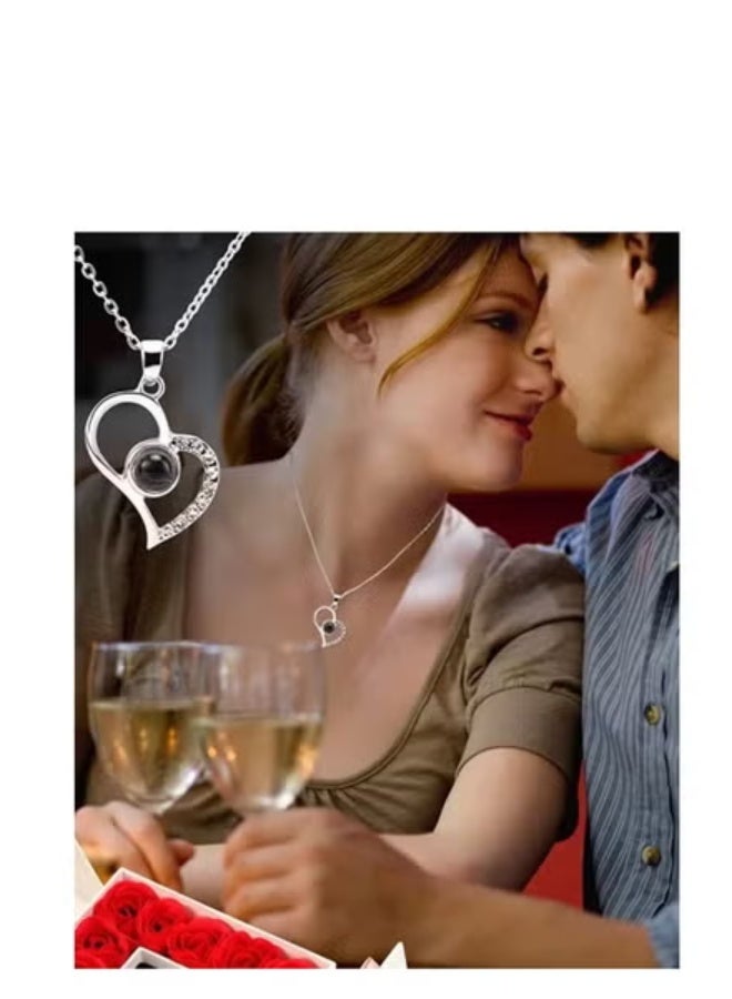 SYOSI Preserved Rose with Necklace - Infinity Rose in Love Box - Made from Real Fresh Beauty Rose - Romantic Gifts for Her, Female, Mother's Day - Image 2