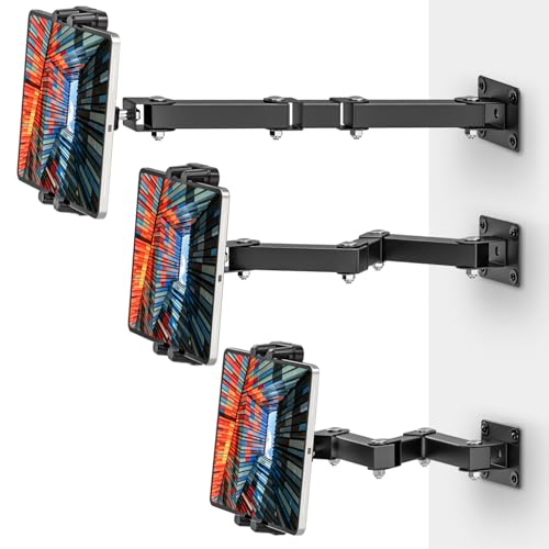 BAISHUN Tablet Wall Mount Holder, 3-Stage Extendable Arm, 360° Rotating Under Cabinet or Wall Mount for iPad Pro, Air, Galaxy Tab, and All 4.7–13.5" Tablets – Perfect for Kitchens, Offices - Image 1