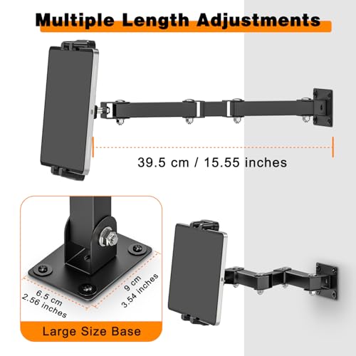 BAISHUN Tablet Wall Mount Holder, 3-Stage Extendable Arm, 360° Rotating Under Cabinet or Wall Mount for iPad Pro, Air, Galaxy Tab, and All 4.7–13.5" Tablets – Perfect for Kitchens, Offices - Image 5