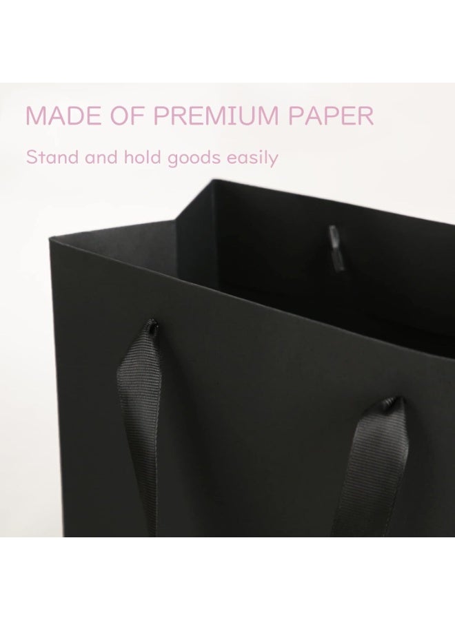 12 حقائب هدايا كبيرة - ماتي أسود حقائب هدايا ممتازة مع مقابض لجميع المناسبات (30 * 40 سم) - Image 4
