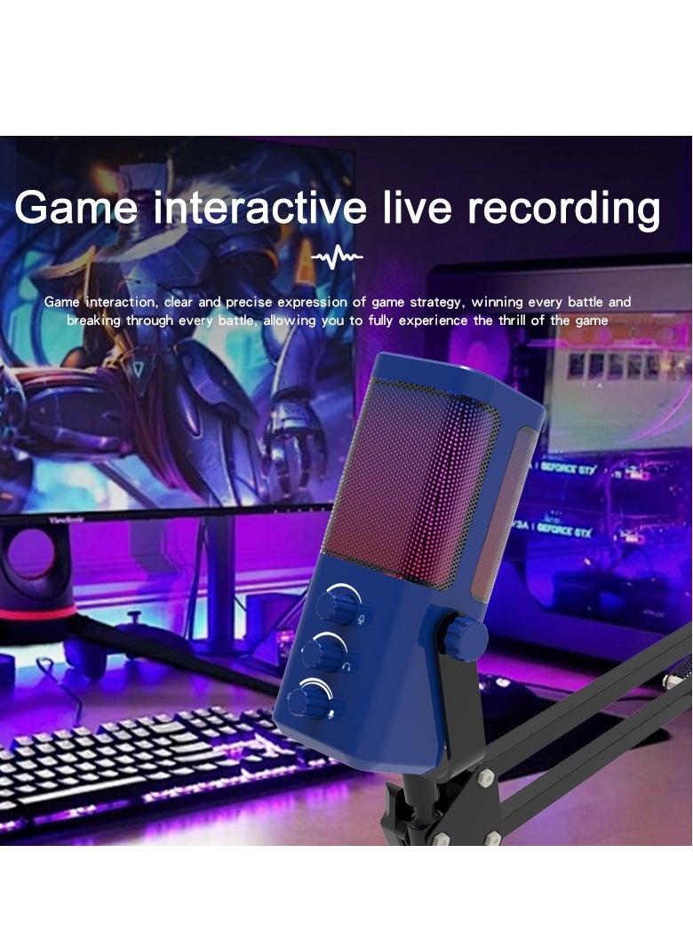 YU'S M7-35 Dynamic Vlogging Microphone for Gaming Streaming - RGB Light - USB - Mute Button, Headphone Jack, Desktop Stand Audio for Singing Youtube BLUE Unidirectional - pzsku/ZE41778919F3C4967583EZ/45/1741744405/fe61458e-6691-4b4d-a2b0-ea3a9556943f