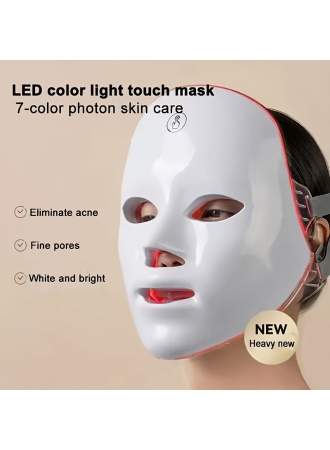 7 Color LED Photon Therapy Face Mask Silicone Home Beauty Device with Infrared Light Therapy Anti Aging Wrinkle Removal Acne Treatment Skin Rejuvenation and Brightening Facial Mask - Image 3