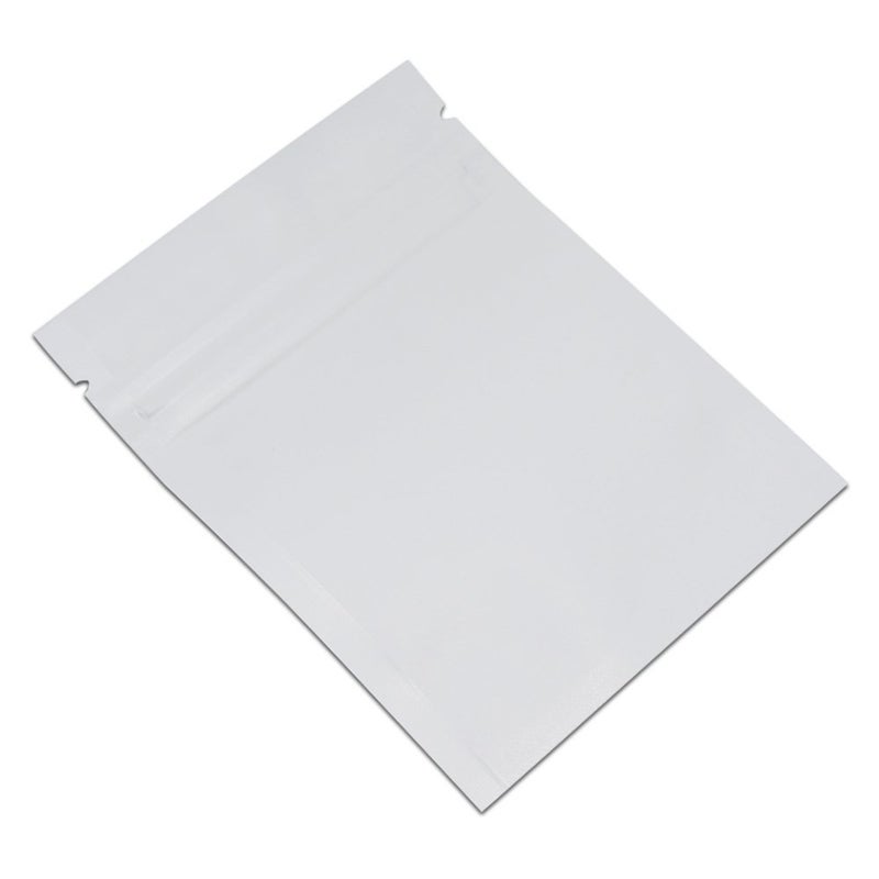 PABCK 100 Pcs 2.9x3.9inch (2.5x2.7inch inside size) Matte White Front Window Resealable Foil Zipper Lock Pouch for Zip Reclosable Lock Food Storage Bags Heat Seal Pouch Airtight Edible Grocery Pack - Image 4