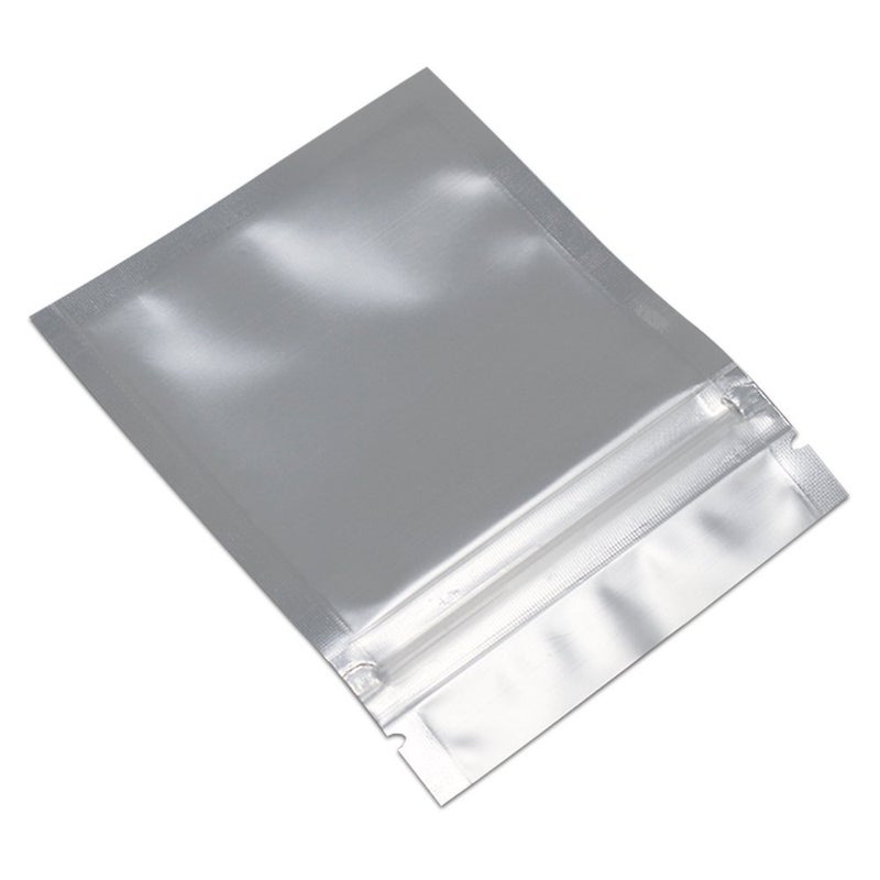 PABCK 100 Pcs 2.9x3.9inch (2.5x2.7inch inside size) Matte White Front Window Resealable Foil Zipper Lock Pouch for Zip Reclosable Lock Food Storage Bags Heat Seal Pouch Airtight Edible Grocery Pack - Image 5