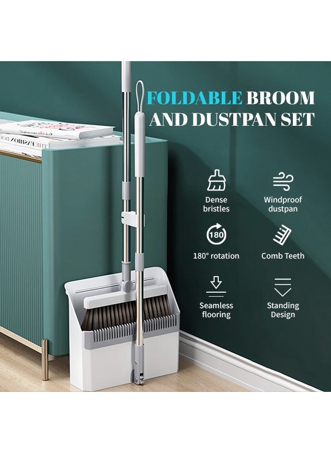Generic - Efficient Cleaning Broom and Dustpan Set, Multifunctional Floor Cleaning Tools, Suitable for Home and Office Cleaning - Image 1