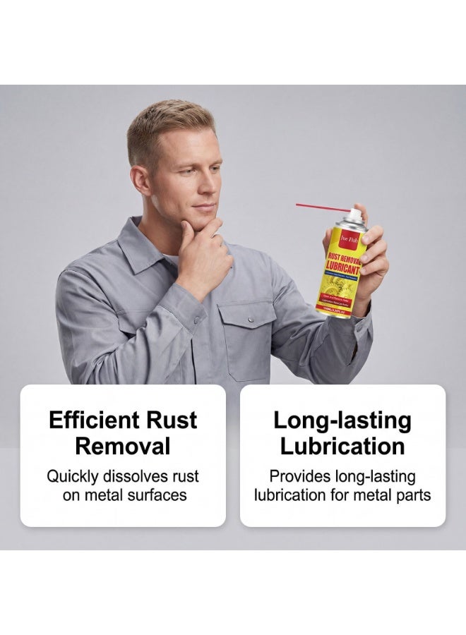 Jue Fish Rust Removal Lubricant Spray, 100ml Multi-Purpose Rust Remover, Lubricant and Anti-Corrosion Spray for Metal Parts, Bolts, and Tools - Image 4