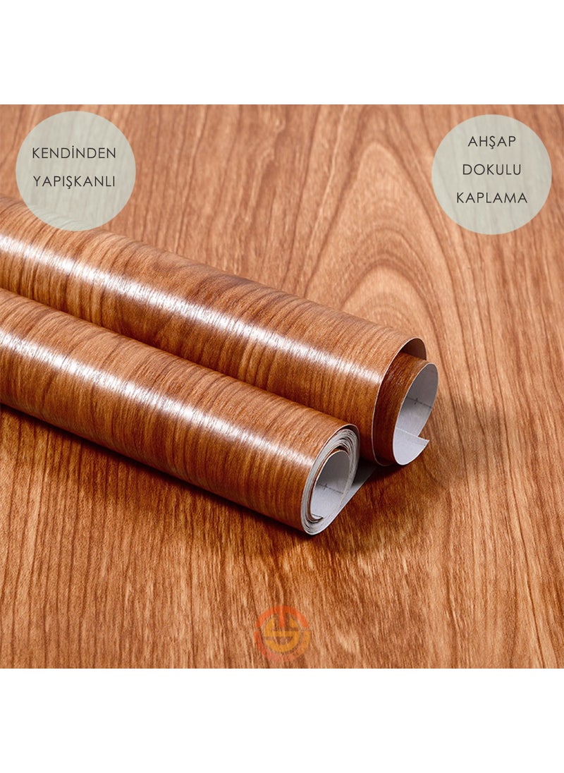 Technosmart 60CM×300CM Self Adhesive Wood Look Covering Paper Kitchen Cabinet Table Wall  - Image 1